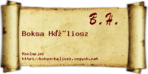 Boksa Héliosz névjegykártya